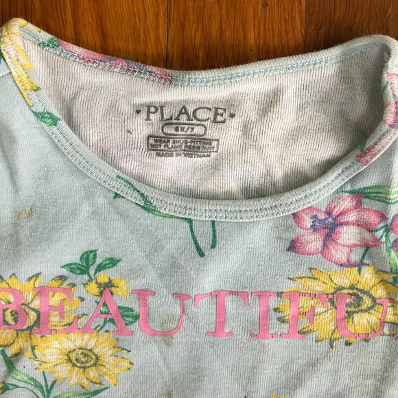 The Children's Place Girls Floral Pajama Set Size 6x/7 Cozy Snug Fit - Picture 5 of 5